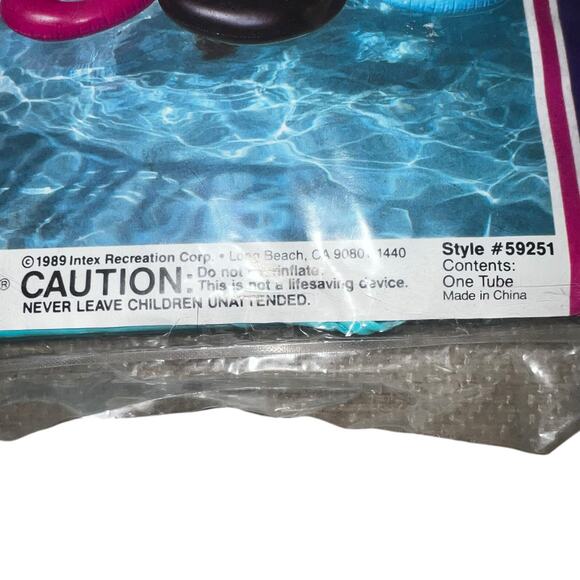 Vintage Intex 1989 The Wet Set Vinyl Tire Tube 36” Teal Turquoise pool float NEW - Picture 3 of 4